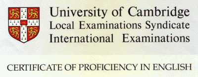 Certificate of Proficiency in English - University of Cambridge